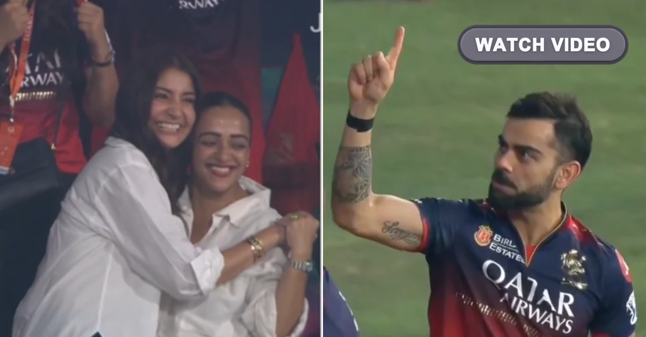 WATCH: Virat Kohli signals ‘one more’ to wife Anushka Sharma as RCB thrash PBKS in IPL 2025 Qualifier 1