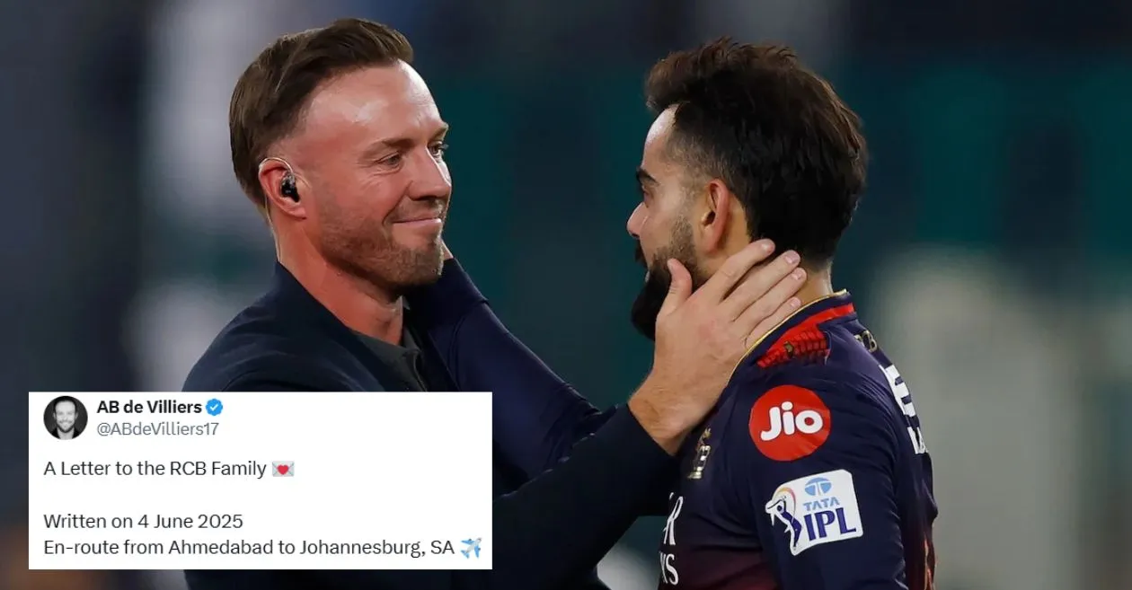 AB de Villiers writes heartfelt message for Virat Kohli and RCB after landmark IPL 2025 win
