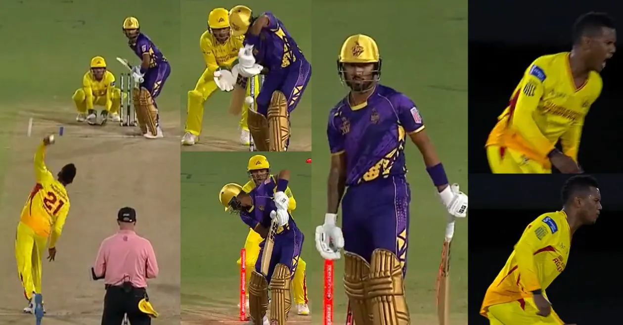 WATCH: Akeal Hosein’s majestic arm ball shatters Nitish Kumar’s stumps as TSK edge past LAKR in MLC 2025 game