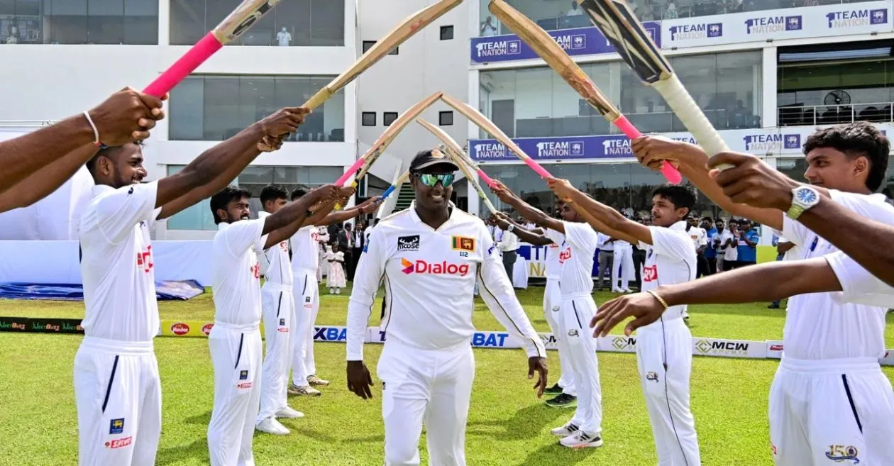 SL vs BAN [WATCH]: Angelo Mathews receives Guard of Honour on the opening day of Galle Test