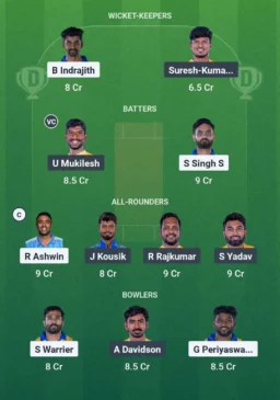 DD VS TGC Dream11 team for June29