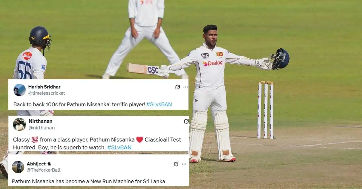 Fans react as Pathum Nissanka lights up Colombo with a spectacular century on Day 2 of the second Test – SL vs BAN