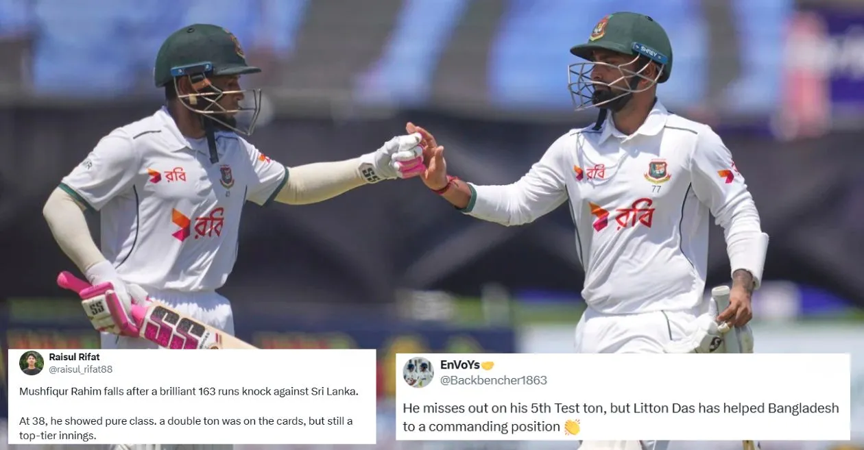 Fans applaud Mushfiqur Rahim and Litton Das’ dominant batting performance against Sri Lanka on rain-hit Day 2 of Galle Test
