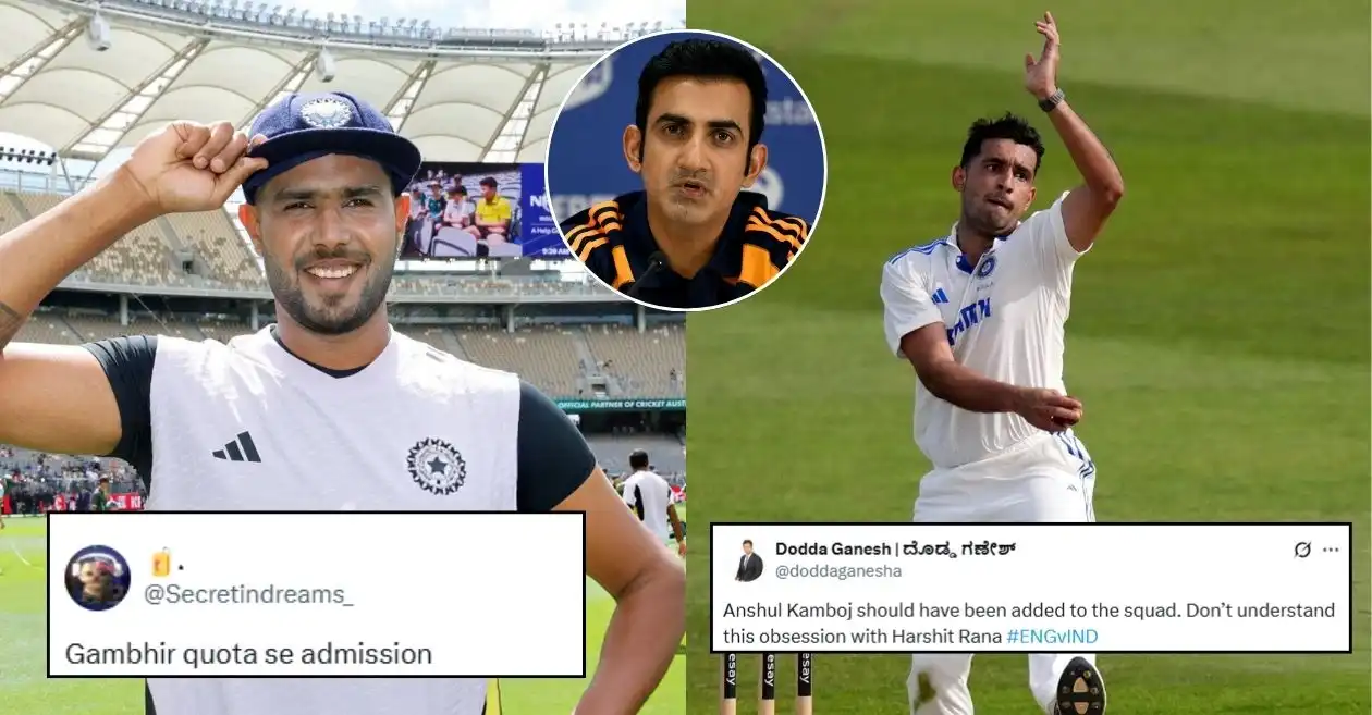 “Gambhir quota se admission”: Fans fume as BCCI picks Harshit Rana for England Tests and ignores Anshul Kamboj