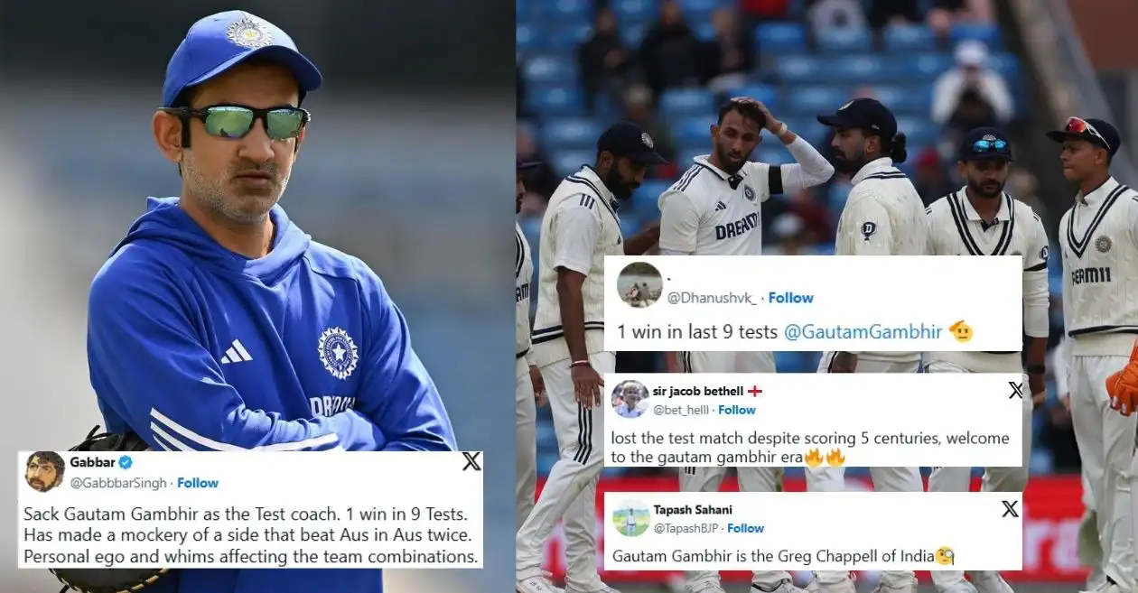 Fans slam Gautam Gambhir after India’s humiliating loss against England in the Headingley Test