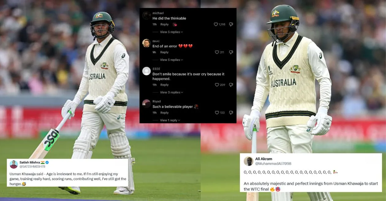 Fans troll Usman Khwaja for his appalling 20-ball duck on Day 1 of the AUS vs SA WTC 2025 final