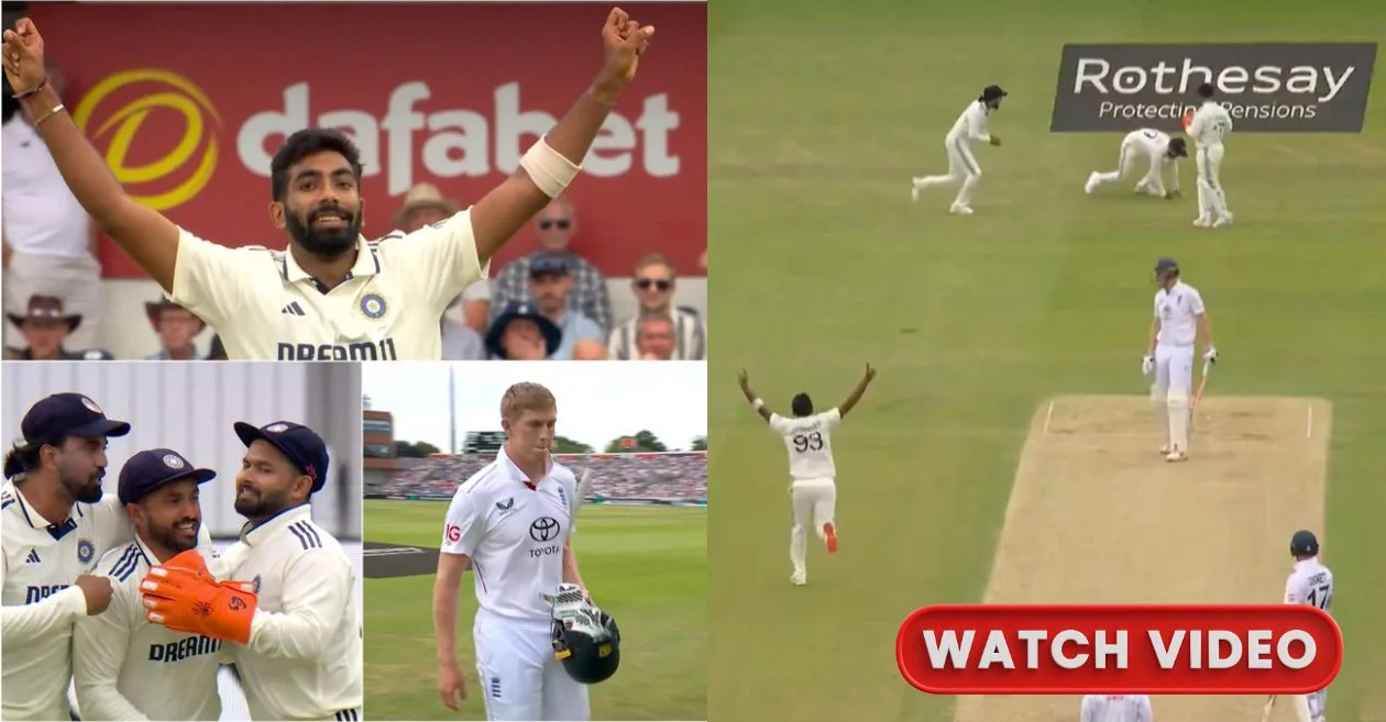 ENG vs IND [WATCH]: Jasprit Bumrah sets the tone with a deadly delivery to dismiss Zak Crawley on Day 2 of Headingley Test