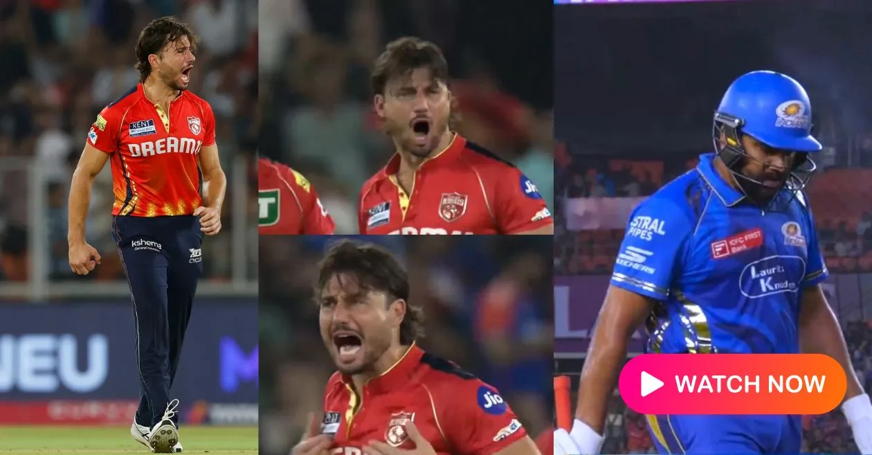 IPL 2025 [WATCH]: Marcus Stoinis roars in celebration after sending Rohit Sharma back during PBKS vs MI Qualifier 2 clash