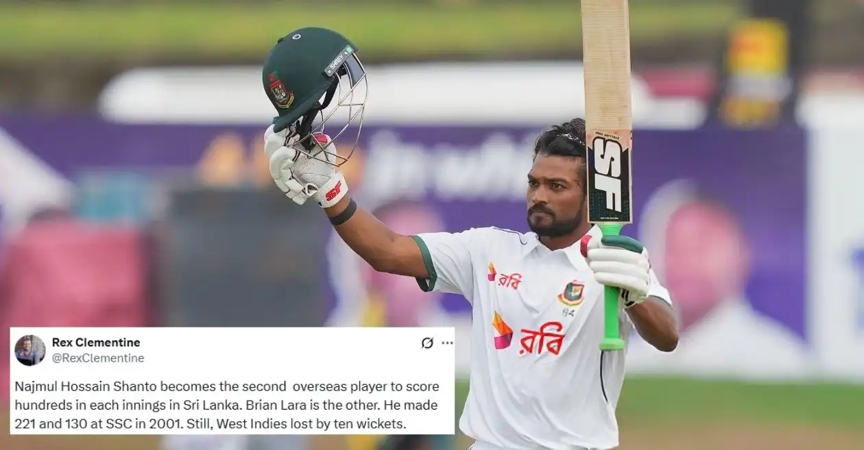 Fans erupt as Najmul Hossain Shanto creates history with twin centuries as captain in Galle Test – SL vs BAN