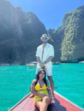 Nicholas Pooran and Kathrina Miguel