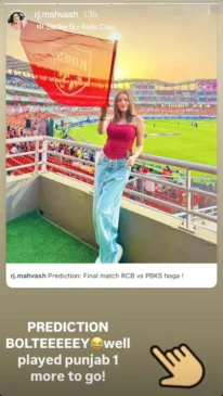 RJ Mahvish Instagram story