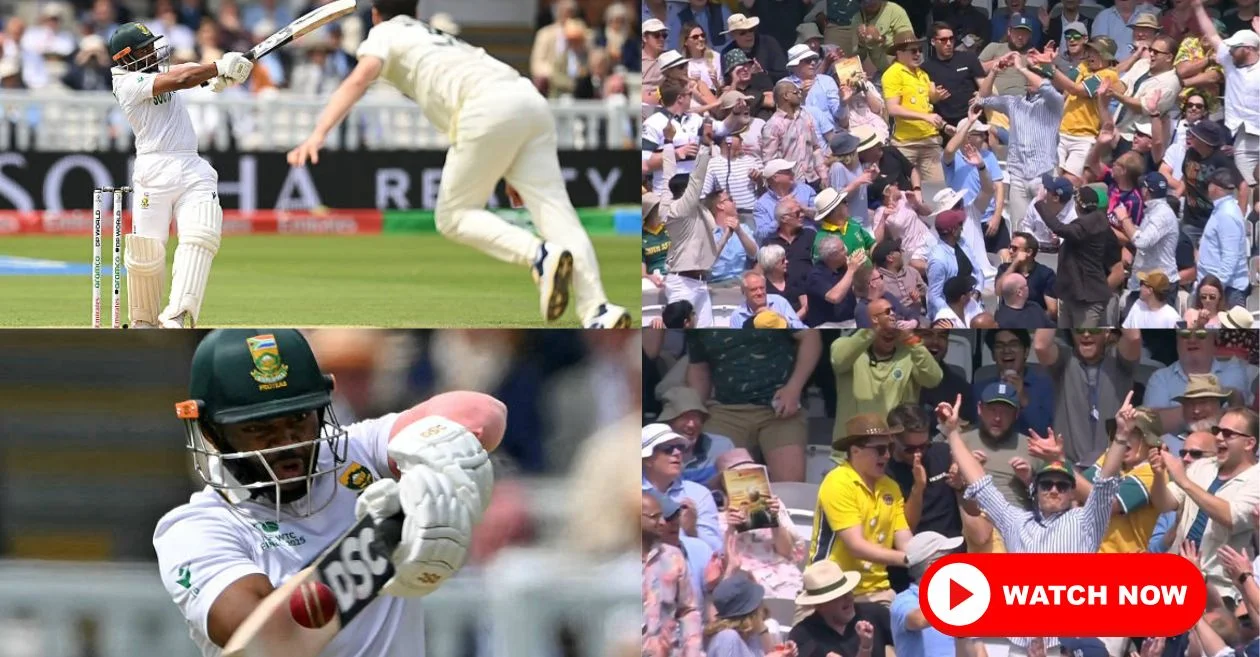 WTC 2025 Final [WATCH]: Temba Bavuma launches audacious six off Pat Cummins as a fan takes brilliant catch | SA vs AUS, Day 2