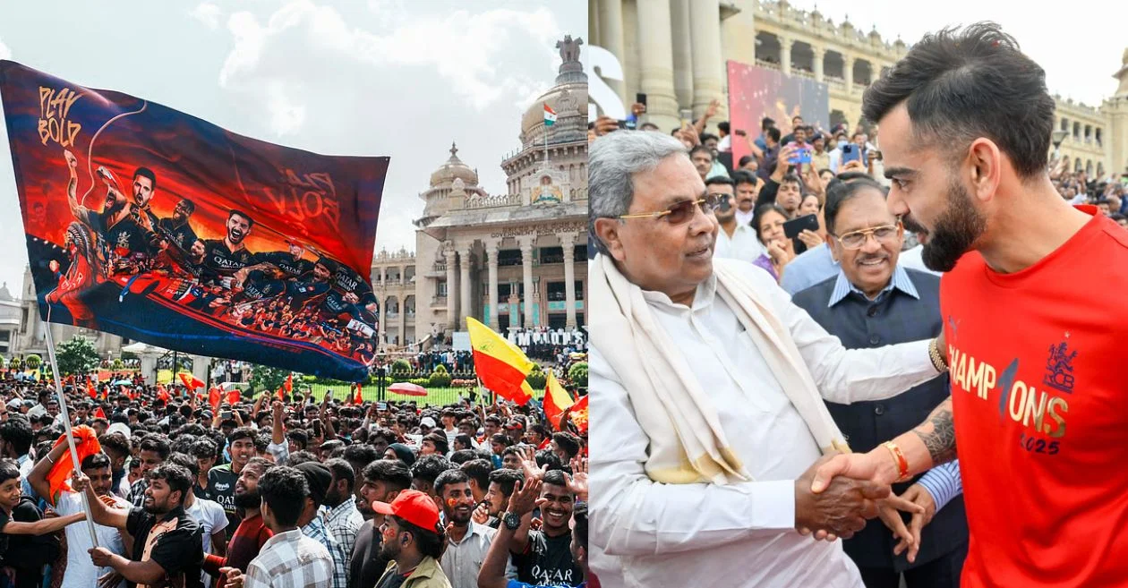 WATCH: Karnataka CM honours Virat Kohli and RCB players with ‘Mysore Peta’ at Vidhana Soudha after IPL 2025 win