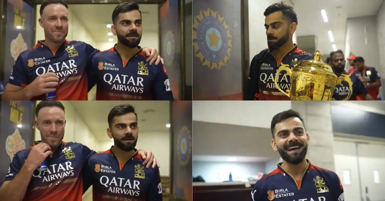 WATCH: Virat Kohli takes AB de Villiers to RCB dressing room after historic IPL 2025 triumph