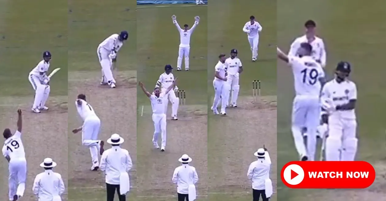WATCH: Yashasvi Jaiswal’s frustrated glare after a shocking umpire’s LBW call in ENG-Lions vs IND-A 2nd Unofficial Test