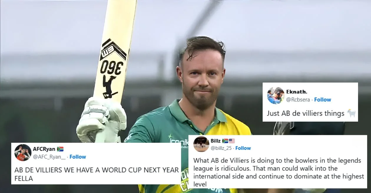 Fans go berserk as AB de Villiers turns back time with brilliant 116 to propel South Africa Champions to win over England Champions
