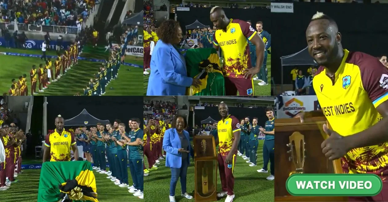 WI vs AUS, 2nd T20I [WATCH]: Andre Russell receives emotional farewell in final West Indies appearance