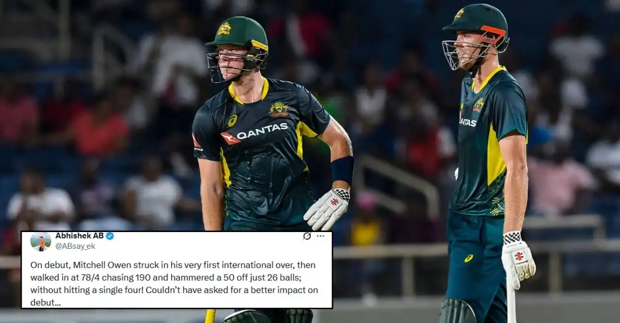Fans erupt as Mitchell Owen and Cameron Green steer Australia to thrilling win over West Indies in 1st T20I