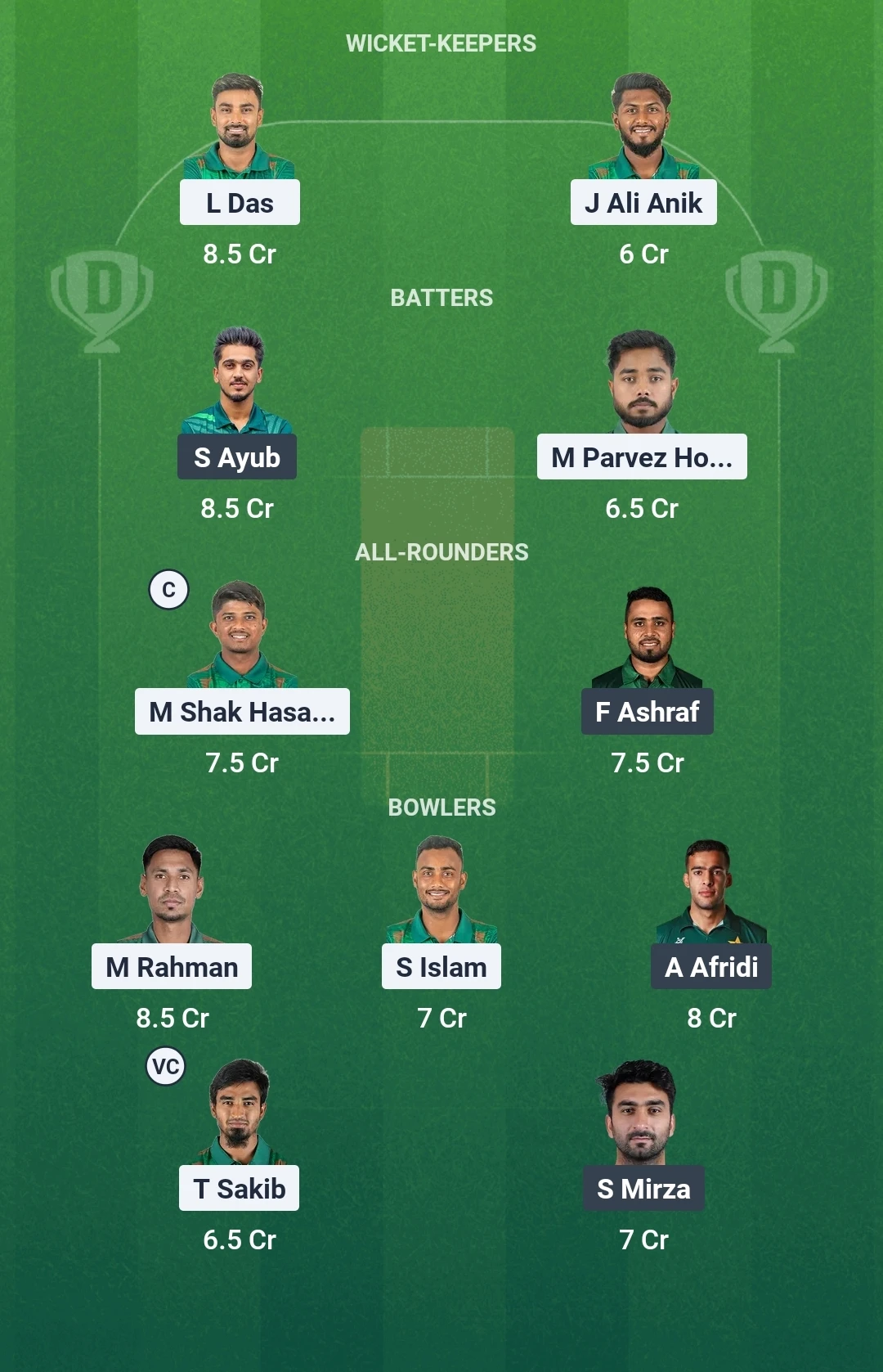 BAN vs PAK ड्रीम11 टीम आज के मैच के लिए - तीसरा T20I