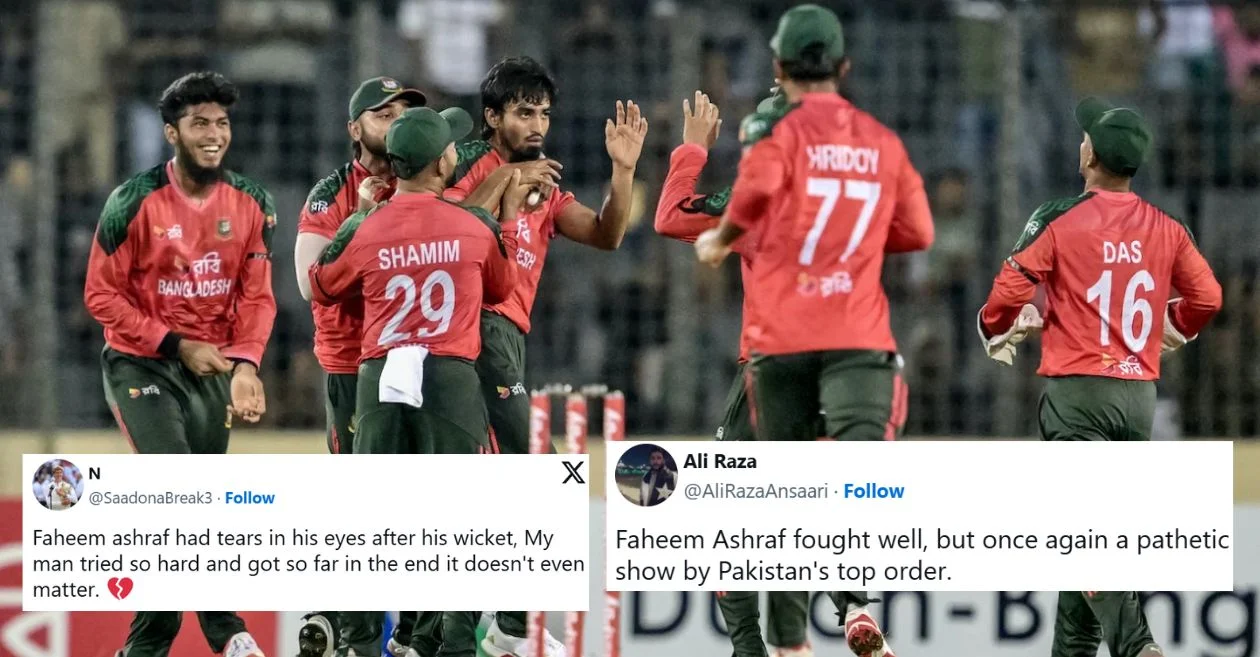BAN vs PAK: Fans erupt as Faheem Ashraf’s valiant fifty goes in vain as Bangladesh clinch series in final-over thriller