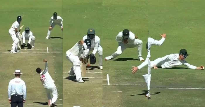 ZIM vs NZ [WATCH]: Craig Ervine grabs a stunning juggling catch to dismiss Rachin Ravindra on Day 2 of the first Test