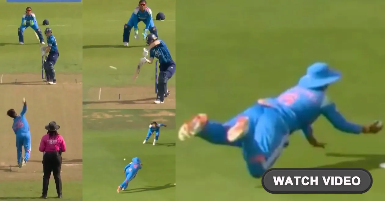 WATCH: Deepti Sharma plucks a one-handed blinder to dismiss Amy Jones during ENG-W vs IND-W 3rd ODI