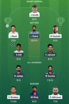 The engineer team against the dream 11 on July 31