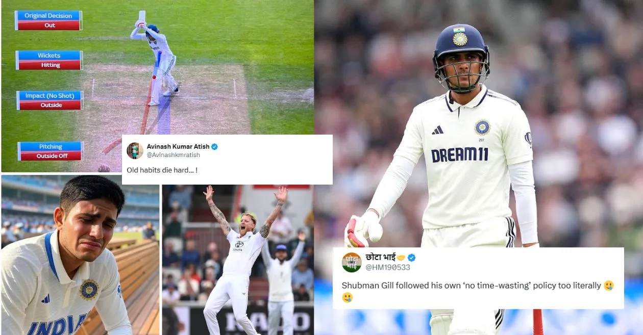 Fans mercilessly troll Shubman Gill over his dismissal on Day 1 of ENG vs IND fourth Test