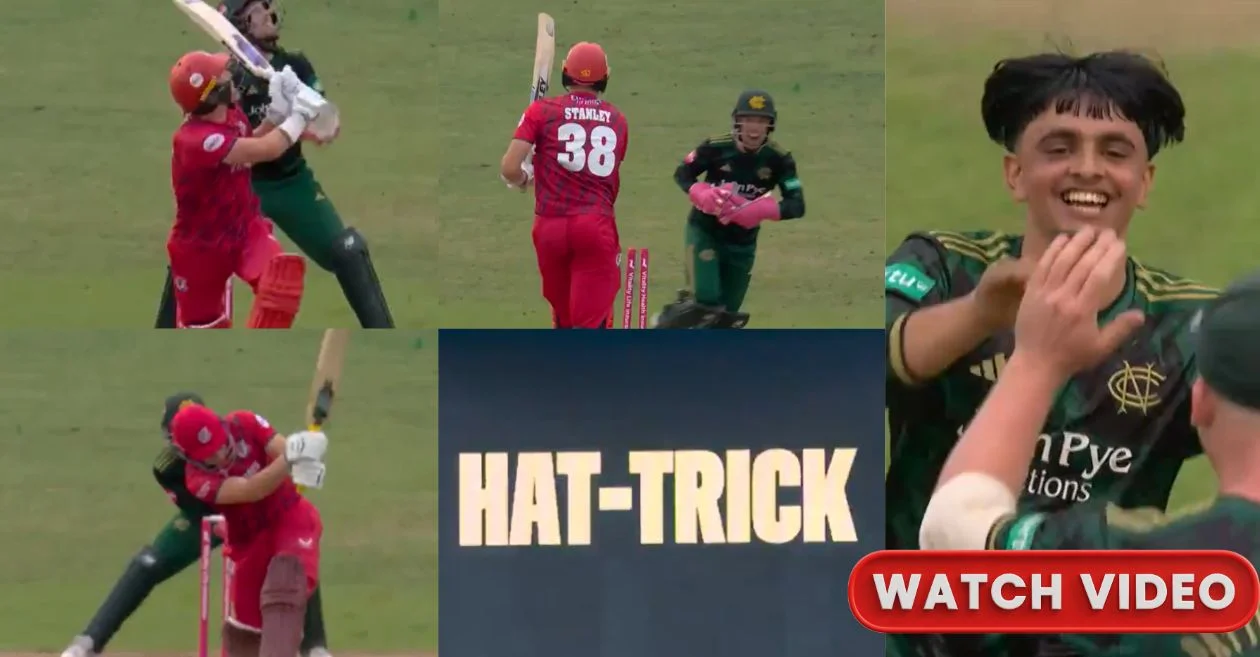 WATCH: 17-year-old Farhan Ahmed scripts history with hat-trick for Nottinghamshire in T20 Blast