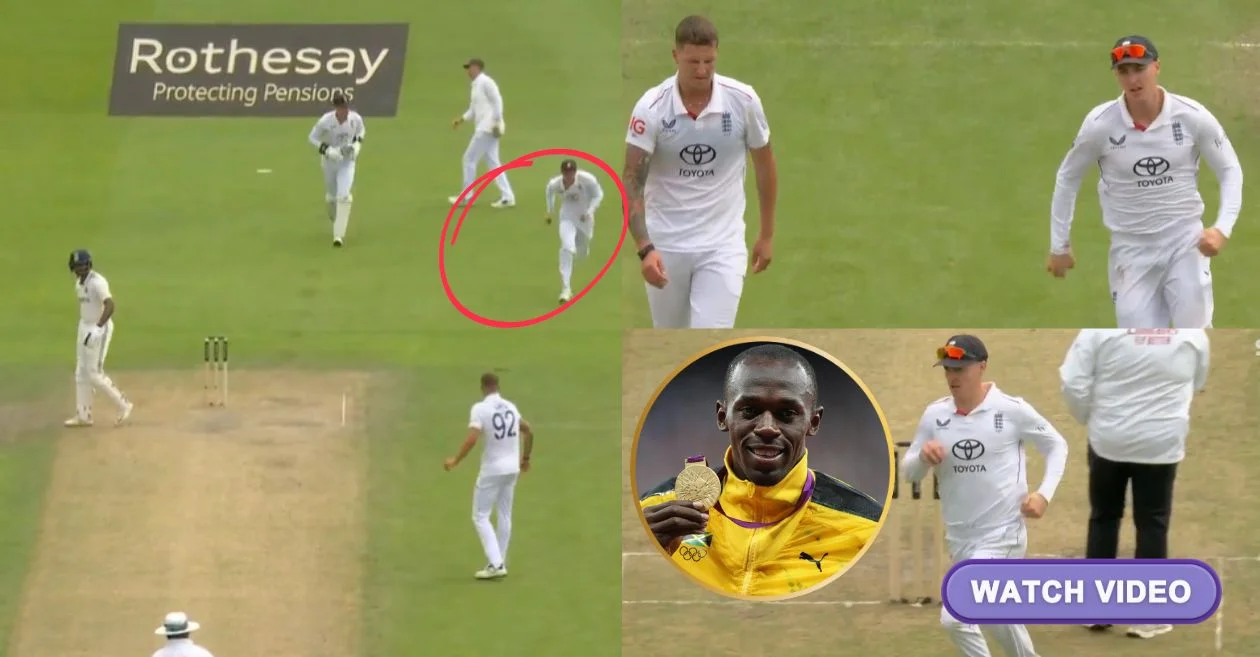 ENG vs IND [WATCH]: Harry Brook channels ‘Usain Bolt’ to tackle over-rate woes; rushes to field between overs during the Manchester Test