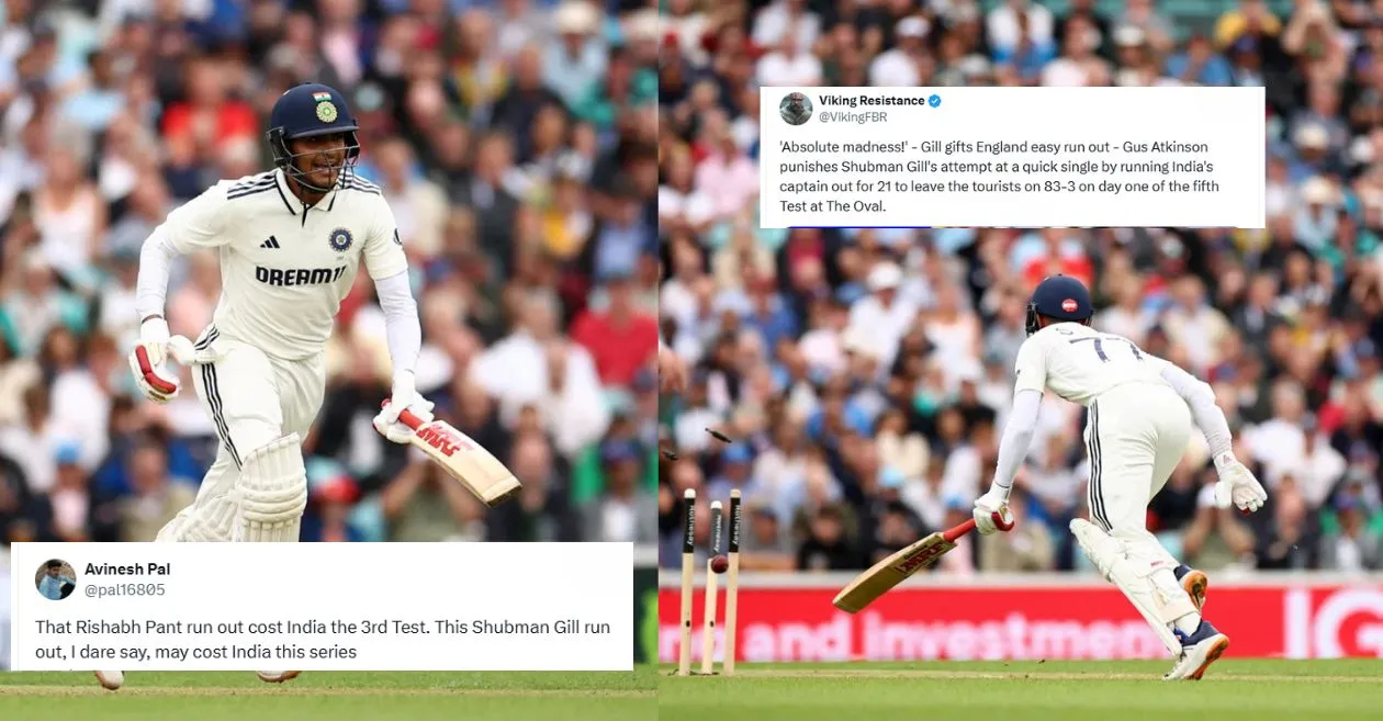 ENG vs IND: Indian fans brutally slam Shubman Gill for mindless run-out on Day 1 of the Oval Test