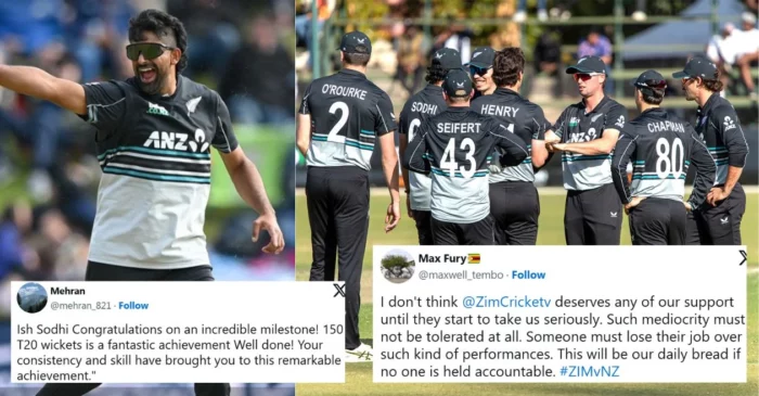 ZIM vs NZ: Fans roar in admiration as Ish Sodhi’s 4-wicket haul powers New Zealand to dominant win over Zimbabwe in T20I tri-series