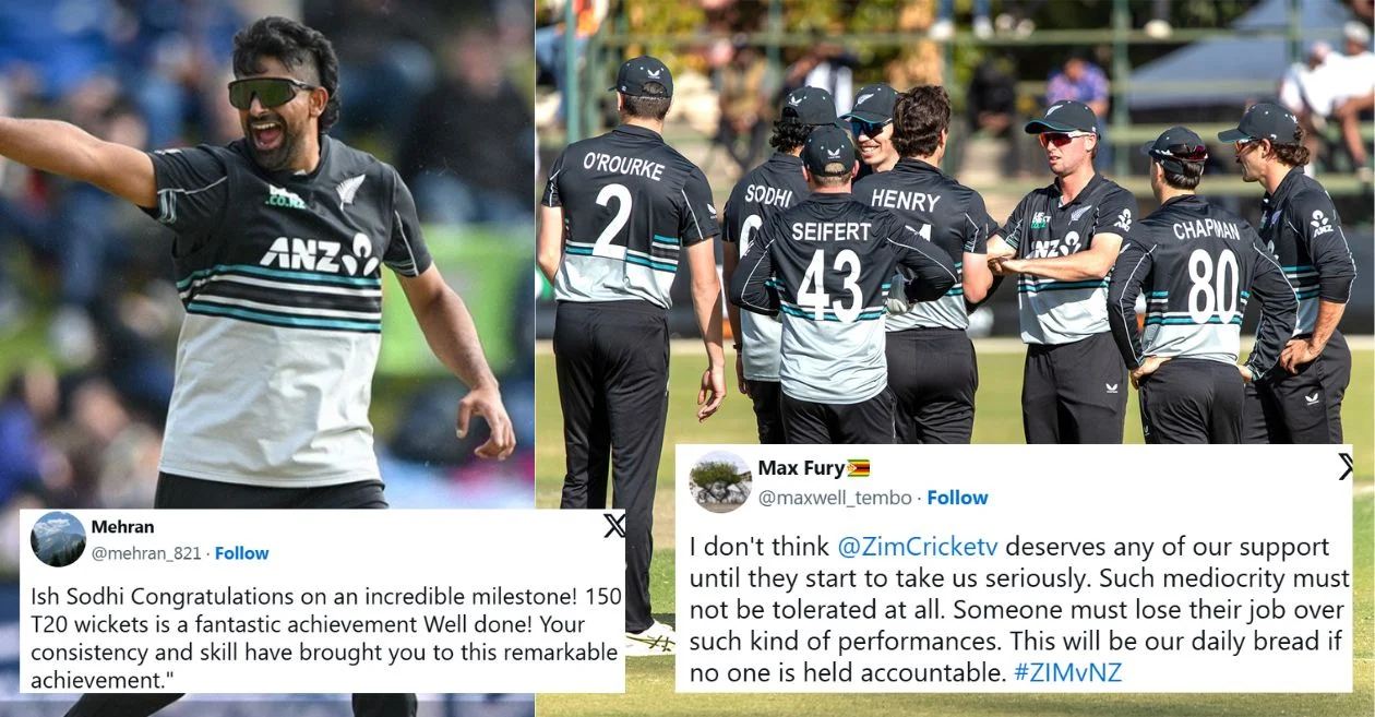 ZIM vs NZ: Fans roar in admiration as Ish Sodhi’s 4-wicket haul powers New Zealand to dominant win over Zimbabwe in T20I tri-series