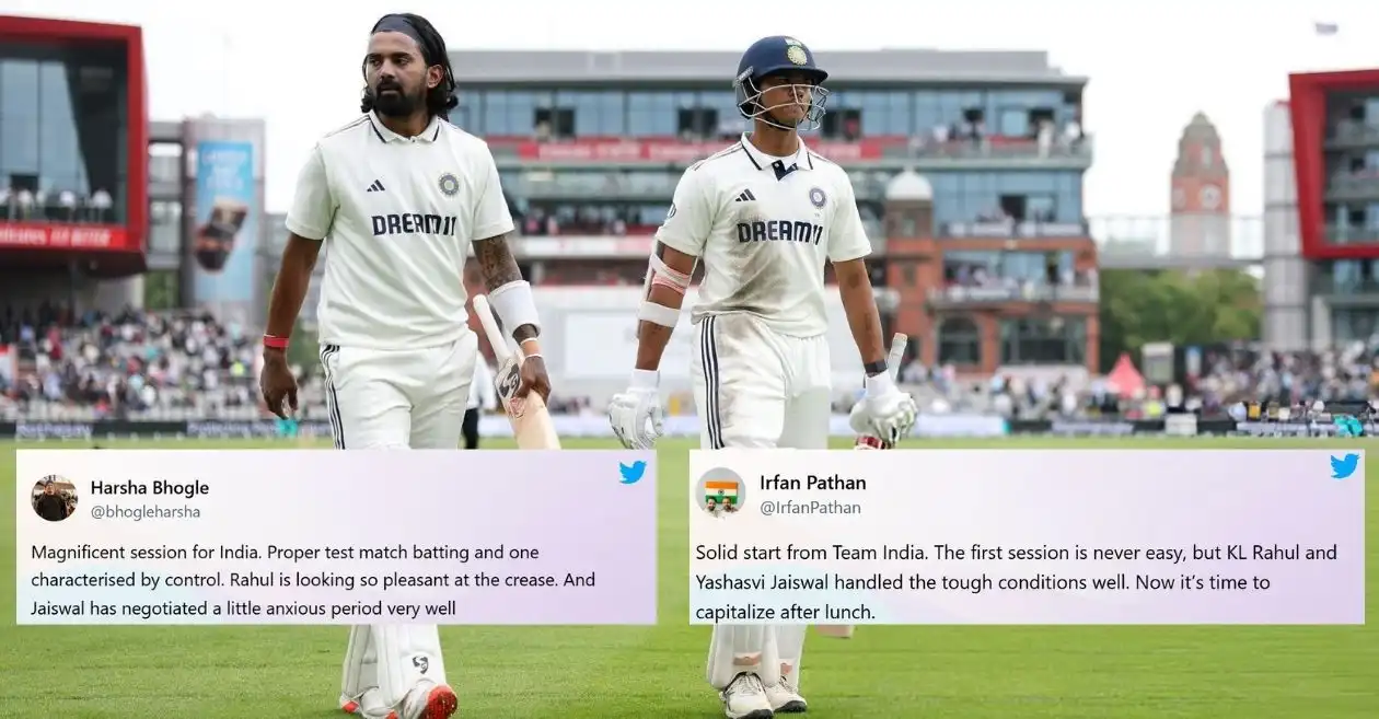 ENG vs IND: Fans erupt as KL Rahul & Yashasvi Jaiswal lead India to wicketless first session on Day 1 of Manchester Test