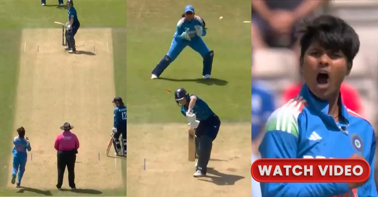 ENG vs IND [WATCH]: Kranti Goud delivers peach of a ball to dismiss Amy Jones at Rose Bowl in the 1st ODI