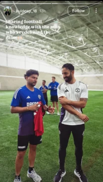 Kuldeep Yadav with Ruben Amorim
