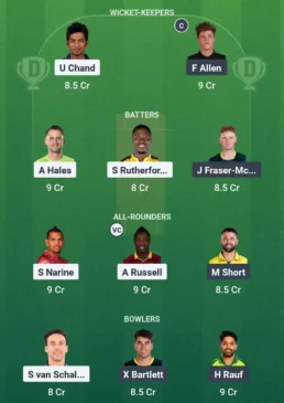 Las vs SF Dream11 team for July 07