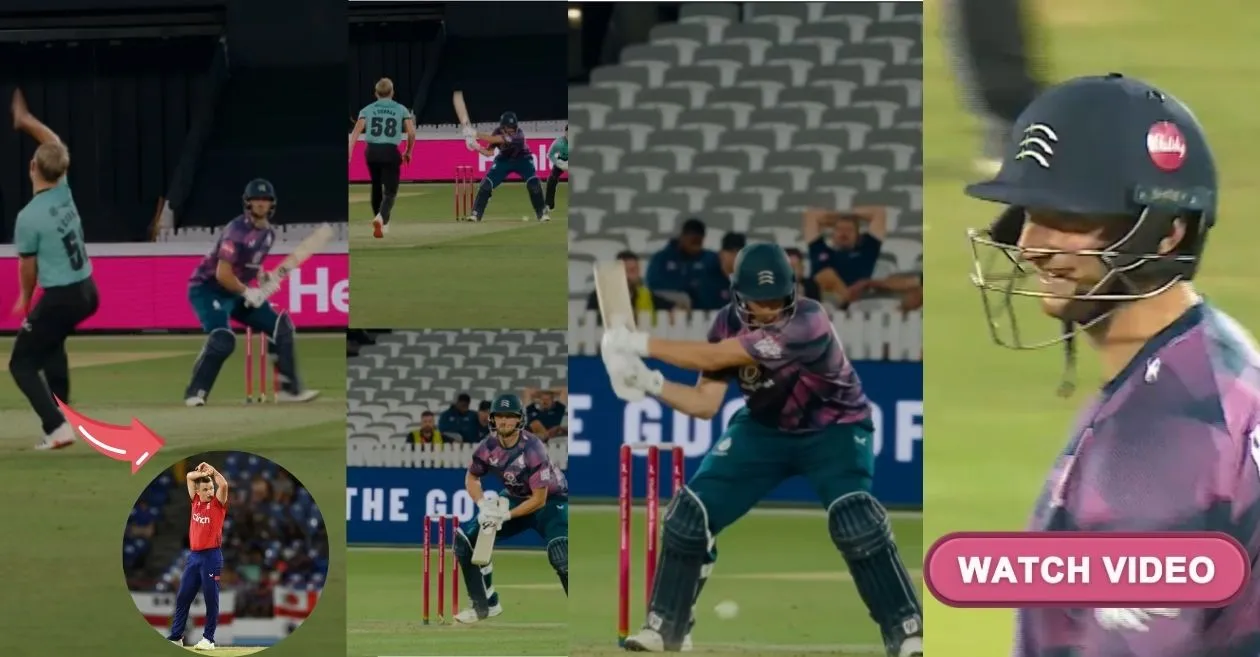 WATCH: Luke Hollman’s jaw-dropping reverse hit sends Sam Curran’s delivery to the boundary in T20 Blast