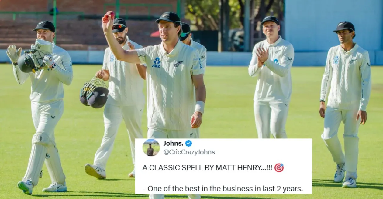 Fans erupt as Matt Henry’s 6-fer dismantles Zimbabwe and puts New Zealand in control on Day 1 of the first Test