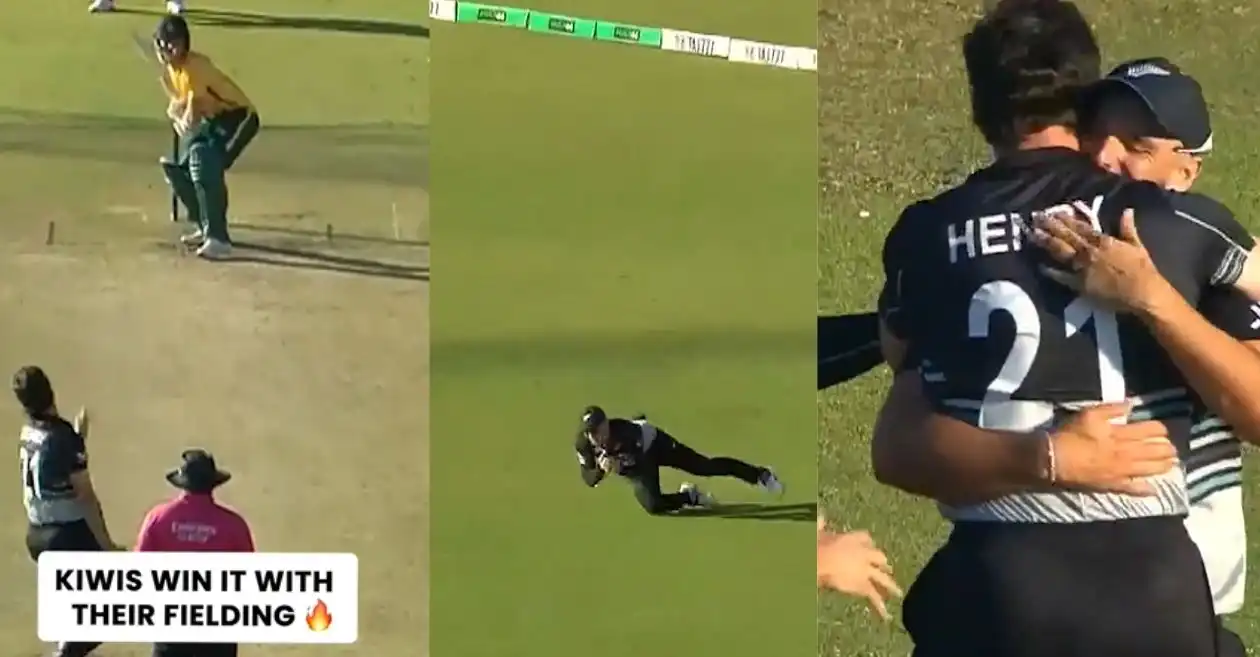 WATCH: New Zealand clinch thrilling win over South Africa with exceptional fielding display in T20I Tri-Series final