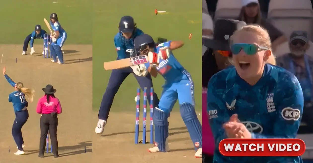 ENG-W vs IND-W [WATCH]: Sophie Ecclestone strikes with a genius arm‑ball to dismiss Pratika Rawal in the 1st ODI