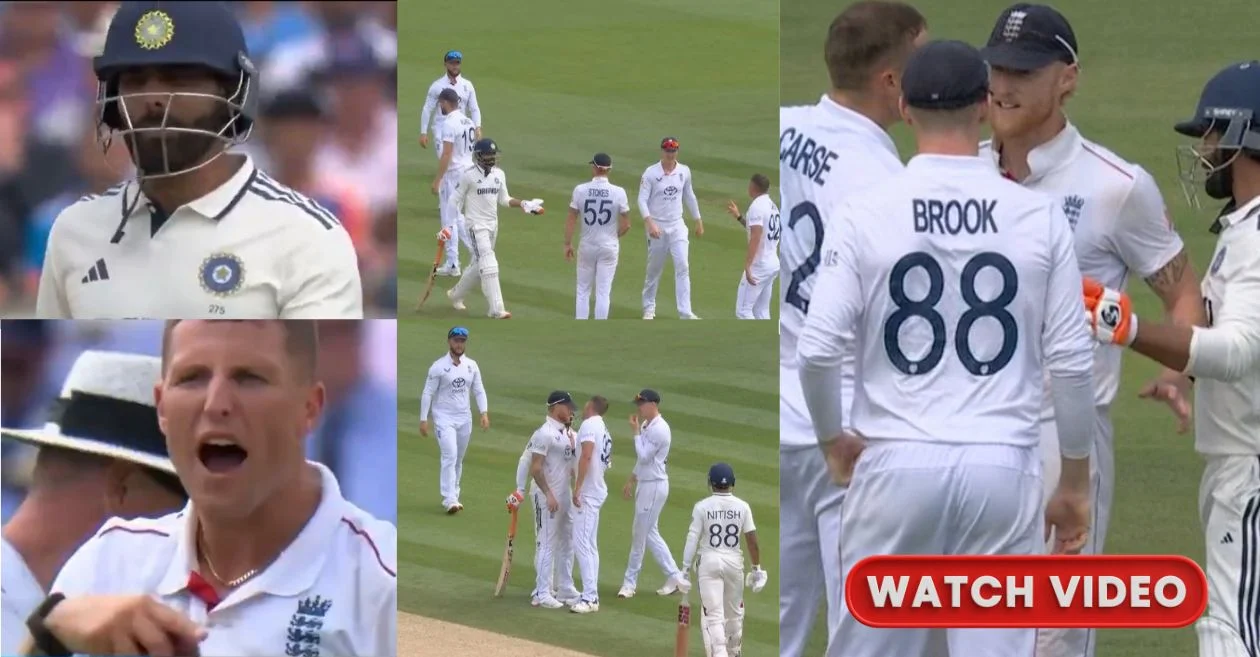 ENG vs IND [WATCH]: Ravindra Jadeja and Brydon Carse collide mid-pitch in Lord’s Test; Ben Stokes steps in to defuse tension