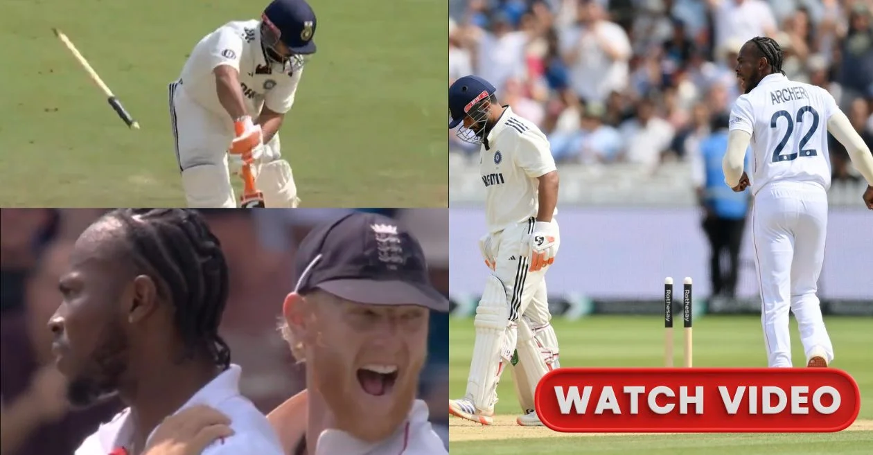 ENG vs IND [WATCH]: Jofra Archer roars in celebration after shattering Rishabh Pant’s off-stump on Day 5 of Lord’s Test