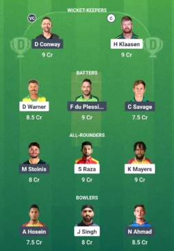 Sea Vs Tex Dream11 for July 06