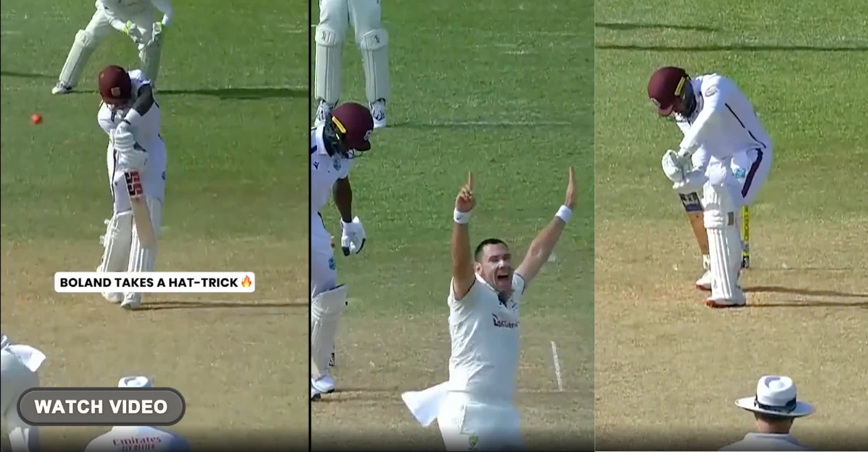 WATCH [WI vs AUS]: Scott Boland becomes first bowler to pick up a hat-trick in Day-Night Tests