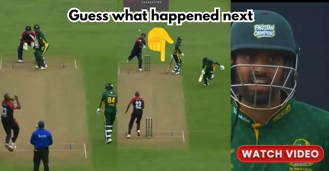 WCL 2025 [WATCH]: Pakistan’s legacy of comical run-outs carries on as Mohammed Hafeez leaves Umar Amin helpless