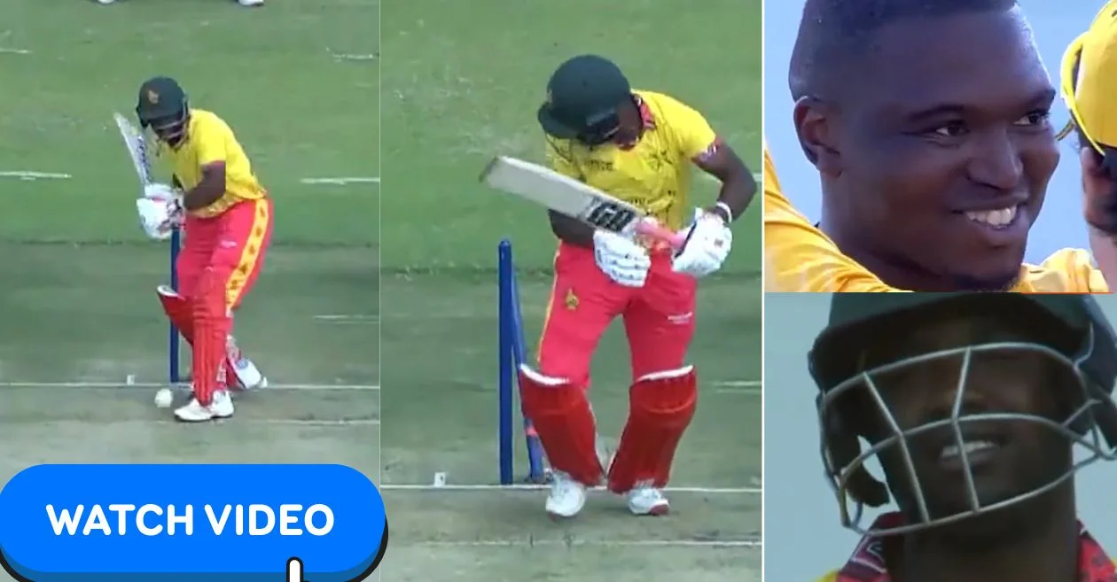 WATCH: Zimbabwean batter Wessly Madhevere falls to unlucky hit-wicket dismissal against South Africa in T20I tri-series opener