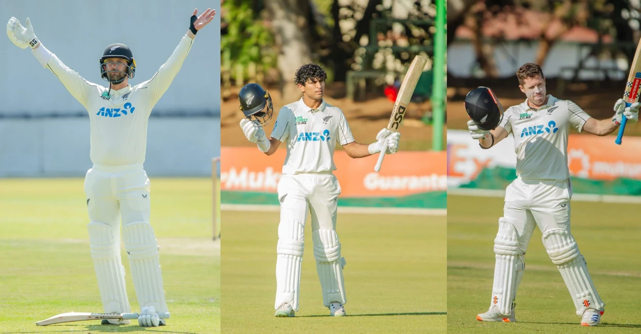 ZIM vs NZ 2025: Devon Conway, Henry Nicholls and Rachin Ravindra’s tons propel Black Caps past 600 in first innings