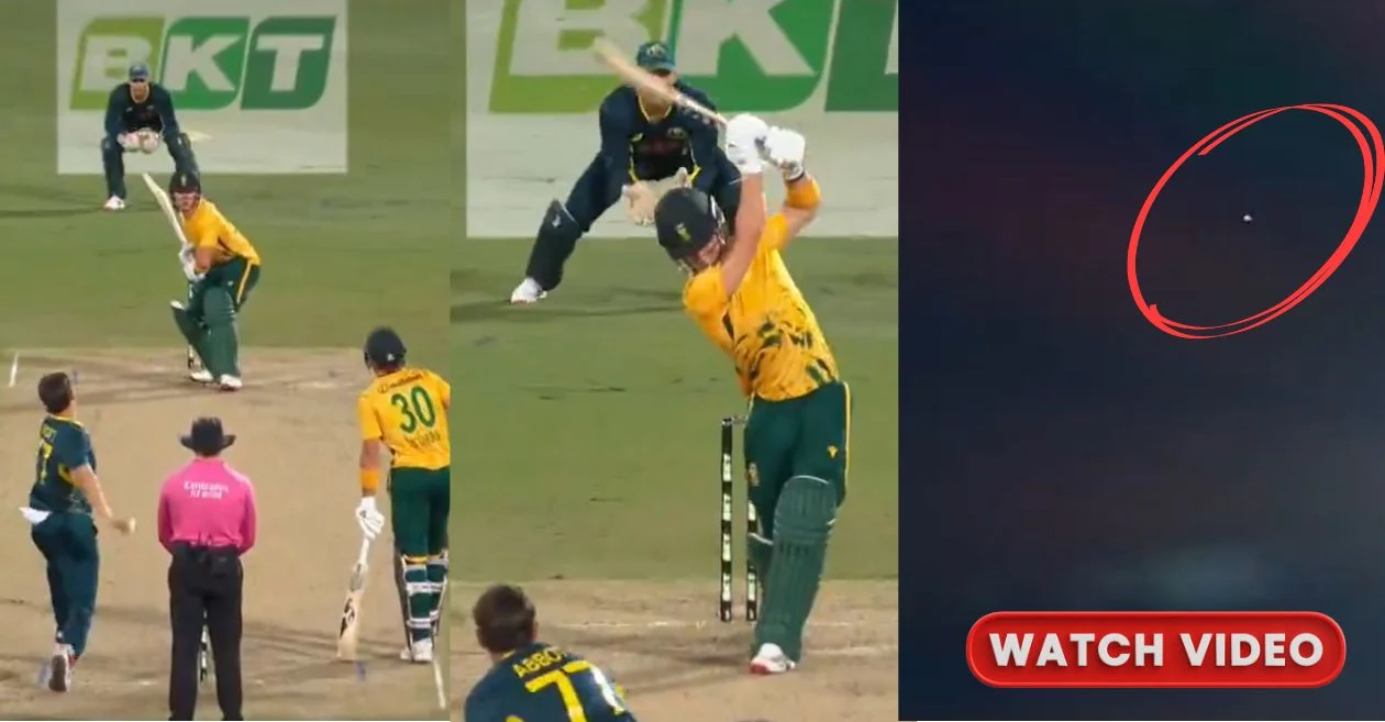 AUS vs SA [WATCH]: Dewald Brevis smashes a jaw-dropping no-look six against Sean Abbott in the 2nd T20I