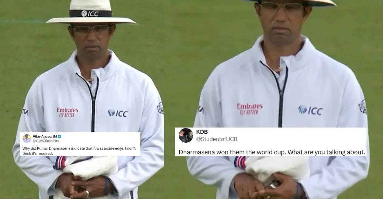 ENG vs IND: Fans mercilessly troll Kumar Dharmasena over inside edge gesture during Day 1 of the fifth Test